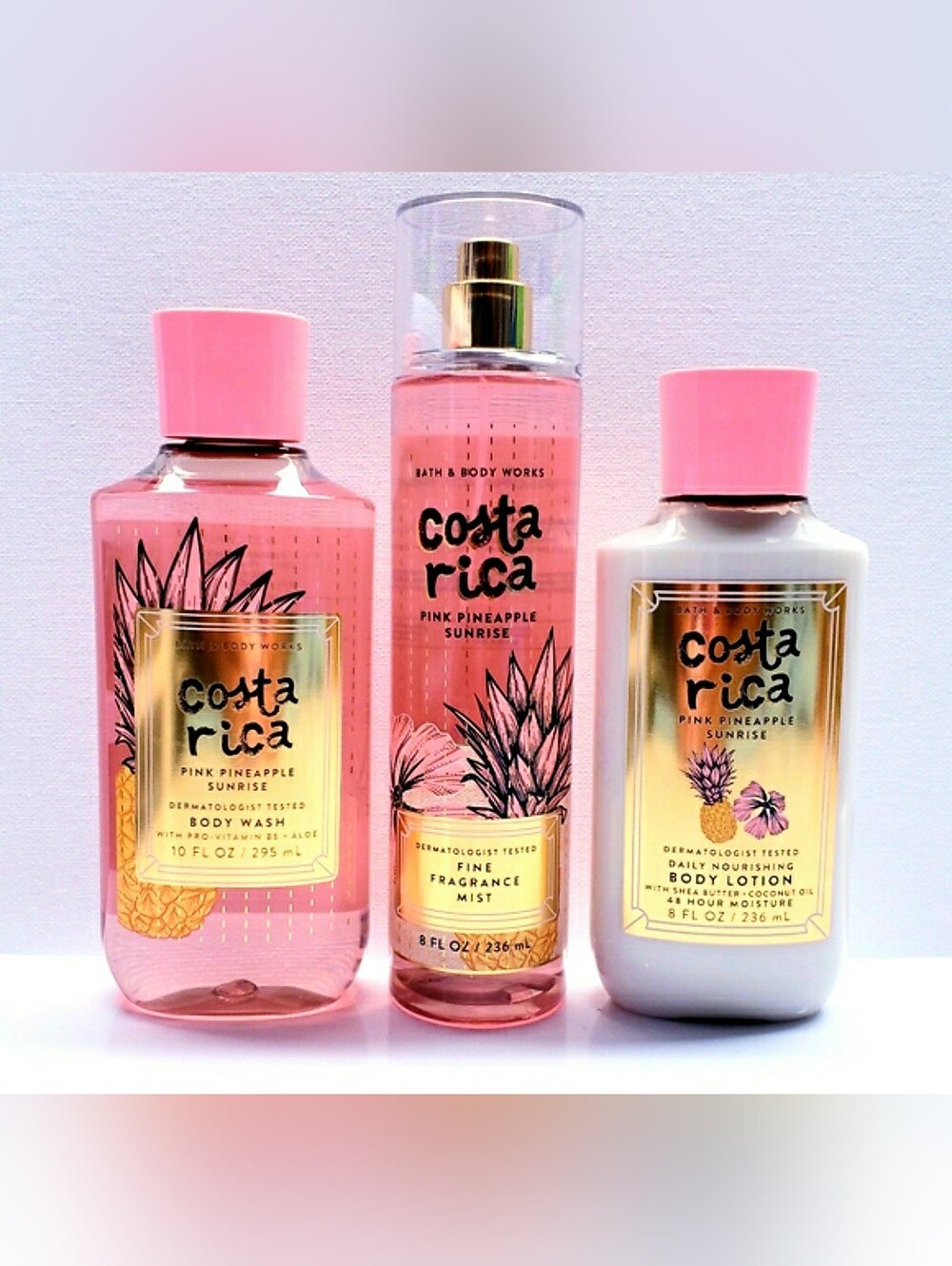 Bath & Body Works Costa Rica PINK PINEAPPLE SUNRISE Body Lotion, Body Wash, Mist